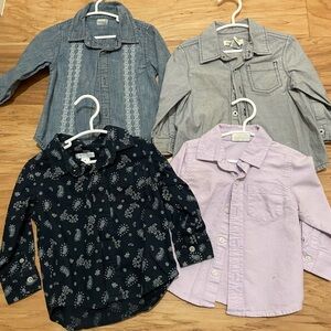 Old Navy Kids' Button Down Shirts - Blue, Gray, Black, and Purple